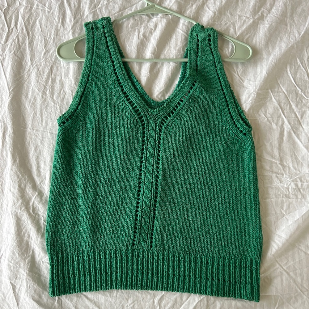 Christian Dior Green Knit Tank Top
